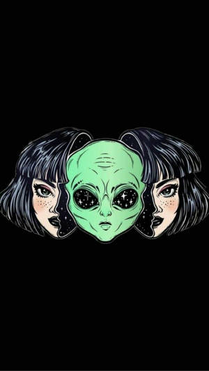 Chica Alienígena Estética Psicodélica
