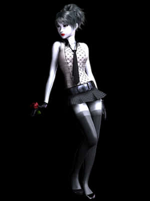 Chica animada de estilo gótico