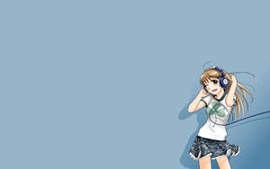Fondo de pantalla de chica anime escuchando música
