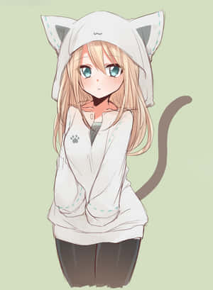 Imágenes de chica anime con sudadera — Chica anime linda Fondos de pantalla