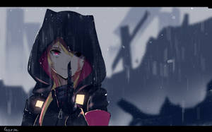 Fondo de pantalla de Chica Anime de Girls' Frontline con Sudadera — Chica anime linda Fondos de pantalla