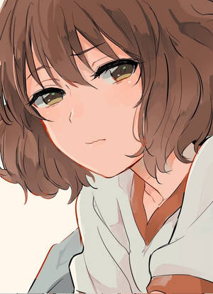 Chica Anime Estética de Cabello Castaño