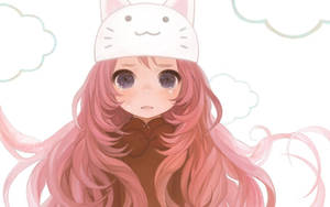 Chica anime kawaii llorando con sombrero de gato — Anime triste GIF Fondos de pantalla