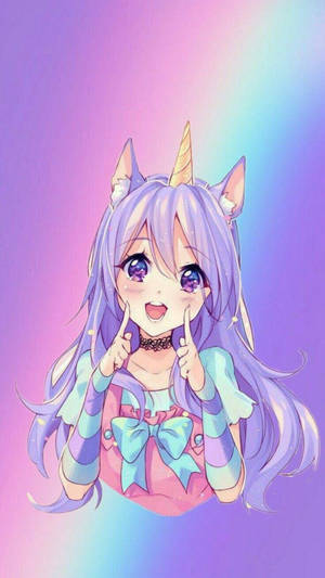 Chica Anime Kawaii Unicornio