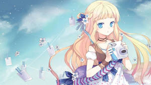 Chica Anime Kawaii con Polaroid