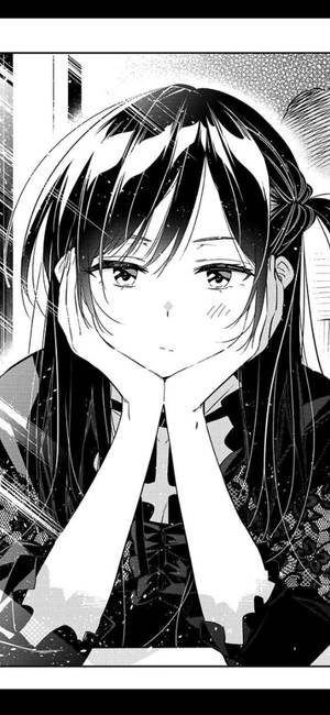Chica Anime Triste en Tira de Manga Blanco y Negro — Anime en Blanco y Negro Fondos de pantalla
