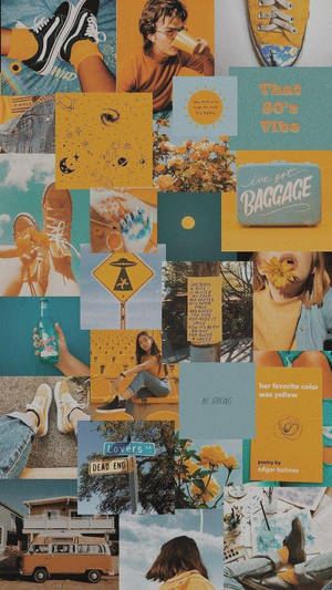 Chica collage estético naranja — Collage estético Fondos de pantalla