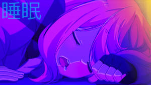 Fondo de pantalla de chica durmiendo estética anime rosa — Chica anime linda Fondos de pantalla