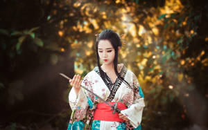 Chica japonesa con espada — Japón GIF Fondos de pantalla