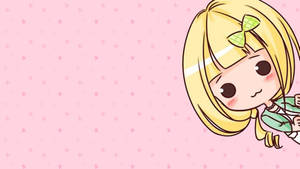 Fondo de pantalla de chica kawaii de cabello amarillo.