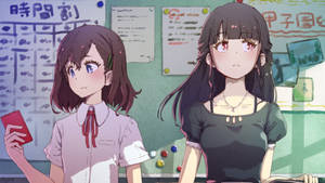 Fondo de pantalla de chicas escolares lesbianas anime — Anime lesbiana Fondos de pantalla