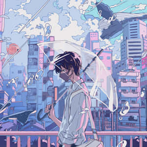 Chico anime estético para foto de perfil