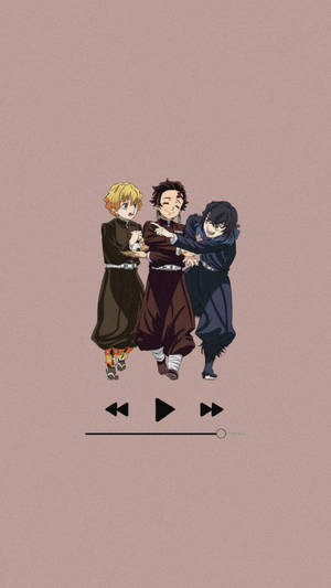 Fondo de pantalla estético de música para iPhone con los chicos de Demon Slayer — Demon slayer iPhone Fondos de pantalla