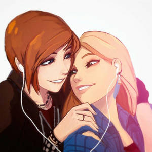 Chloe y Rachel lesbianas anime fondo de pantalla — Anime lesbiana Fondos de pantalla