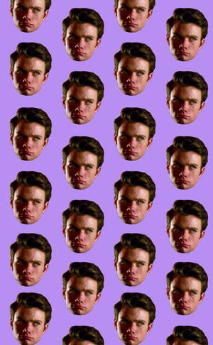 Fondo de pantalla de Chris Colfer estética púrpura — Galaxy Tab S9 FE Fondos de pantalla