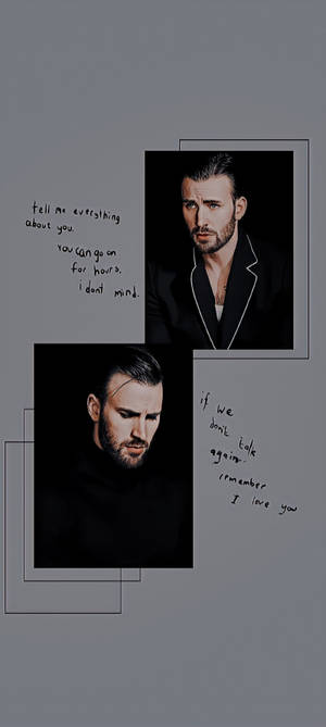 Fondo de pantalla negro minimalista de Chris Evans — iPhone 12 Fondos de pantalla