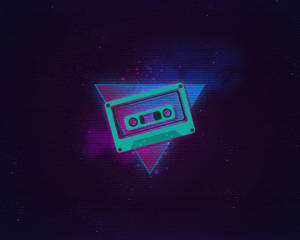 Cinta de Cassette Retro Neón Estética