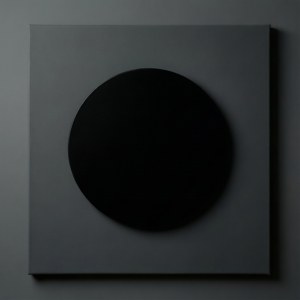 Círculo negro minimalista sobre fondo gris oscuro, sencillez zen. — Estética negra GIF Fondos de pantalla
