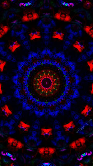 Círculos Rojos y Azules Psicodélicos Oscuros — Trippy oscuro Fondos de pantalla