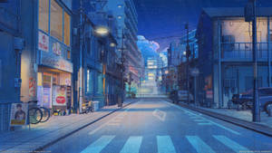 Ciudad Anime Japonesa con Estética Cool — Japón GIF Fondos de pantalla
