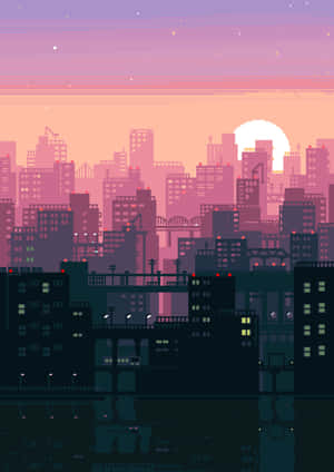 Fondo de pantalla de ciudad pixel art Lo Fi — OnePlus Pad 2 Pro Fondos de pantalla