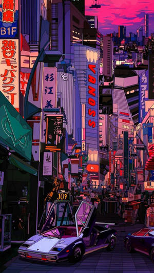 Ciudad Estética Retro de Tokio — Japón GIF Fondos de pantalla