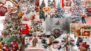 Fondo de pantalla Clima Ártico Collage Navideño