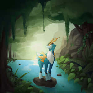Cobalion sobre una piedra — Escena de anime GIF Fondos de pantalla