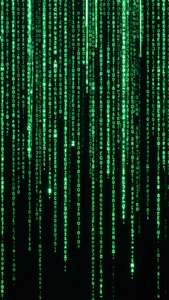Lluvia de código Matrix verde sobre fondo negro, fondo de pantalla perfecto para demostración OLED.