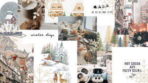 Fondo de pantalla de collage blanco de Navidad — Navideño aesthetic Fondos de pantalla