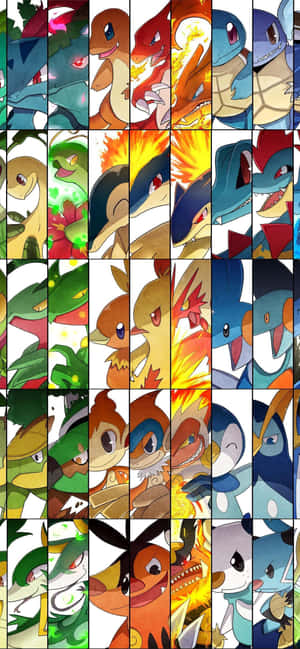 Collage de evolución Pokémon con Meganium — Xiaomi 17 Ultra Fondos de pantalla
