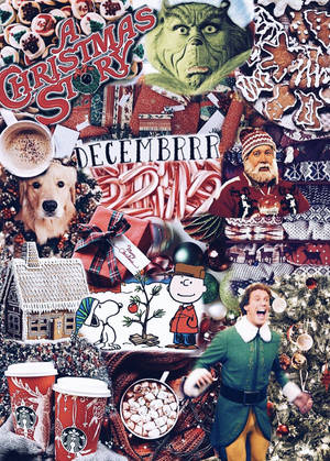 Fondo de pantalla de collage de historia navideña