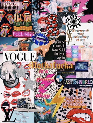 Collage estético de labios — Collage estético Fondos de pantalla