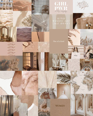 Collage Estético Femenino en Beige