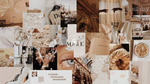 Collage estético beige de Dior, Gucci, Vogue