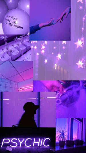 Collage estético de fotos en lila claro — Morado Fondos de pantalla