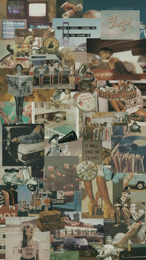 Collage Estético de Cosas Antiguas — Estética retro Fondos de pantalla