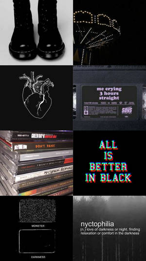 Fondo de pantalla Collage Estético Emo