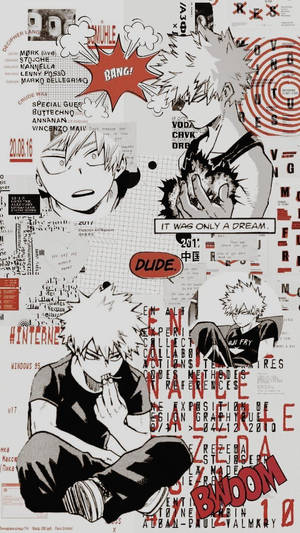 Collage Lindo de Bakugo en Blanco — Panel de manga Fondos de pantalla