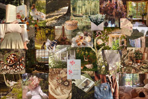 Collage Romántico de Campo Estilo Cottagecore para Escritorio