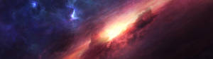 Fondo de pantalla de nebulosa espacial rosa.