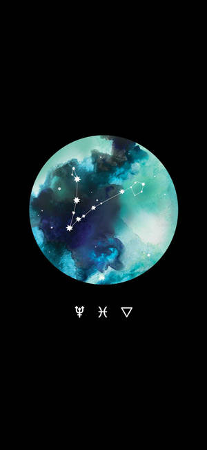 Fondo de pantalla constelación luna azul Piscis — iPhone 14 Plus Fondos de pantalla