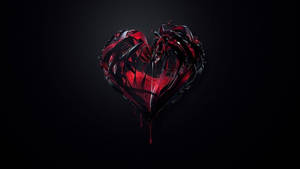 Fondo de pantalla de corazón estético rojo y negro con textura viscosa — Corazón aesthetic GIF Fondos de pantalla