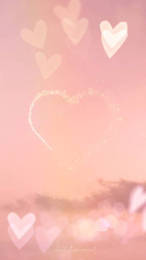 Corazón estético con bokeh rosa — Rosa claro estético Fondos de pantalla