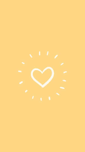 Corazón Minimalista Lindo Amarillo Pastel — Amarillo aesthetic Fondos de pantalla