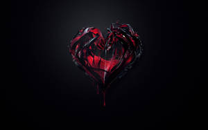 Corazón Rojo Sangrante Negro Genial