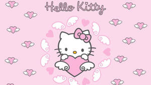 Corazón Rosa de Hello Kitty con Alas
