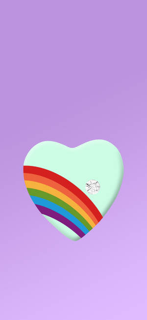 Corazón Y2K con diseño arcoíris — iPhone X Fondos de pantalla