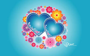 Corazones Azules Florales — Corazón de amor Fondos de pantalla