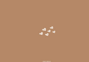 Fondo de pantalla de Corazones Blancos Sobre Fondo Beige Marrón Estético